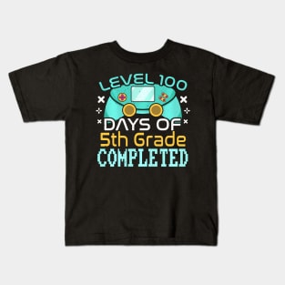 100Th Day Completed 5Th Grade Gamer Happy 100 Days Of School Kids T-Shirt